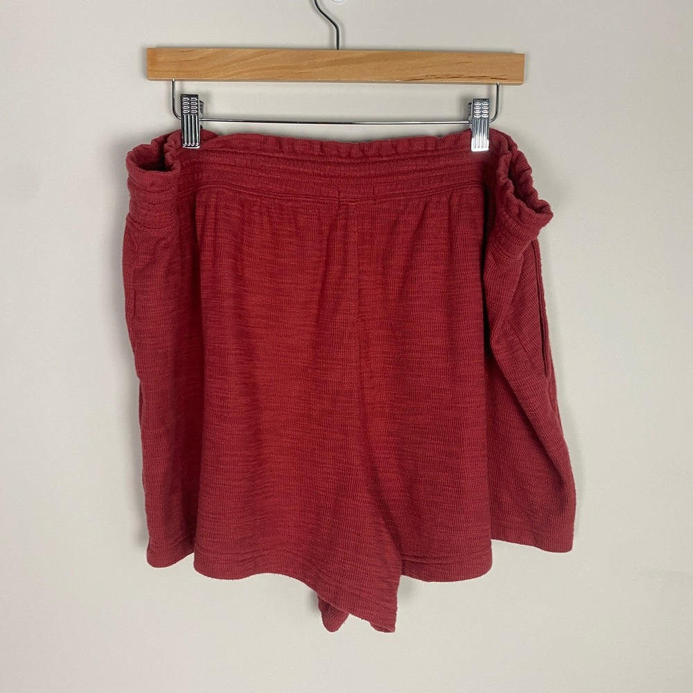 Aerie Endless Summer Shorts Lounge Women XXL Red Waffle Knit Drawstring Casual - Picture 3 of 6